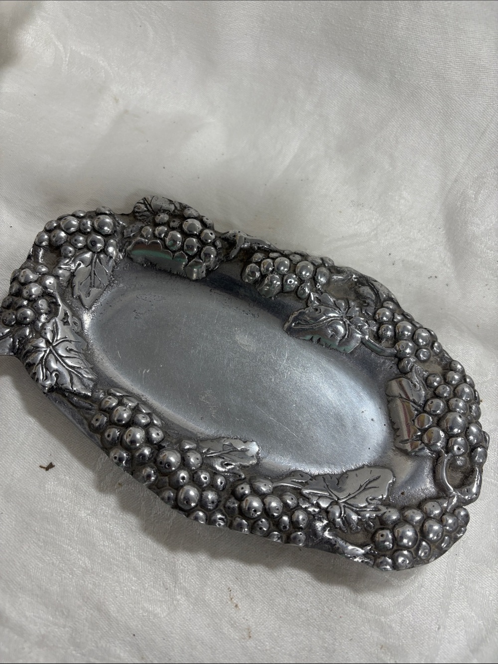Decorative Grape Motif Trinket Dish cast aluminum serving